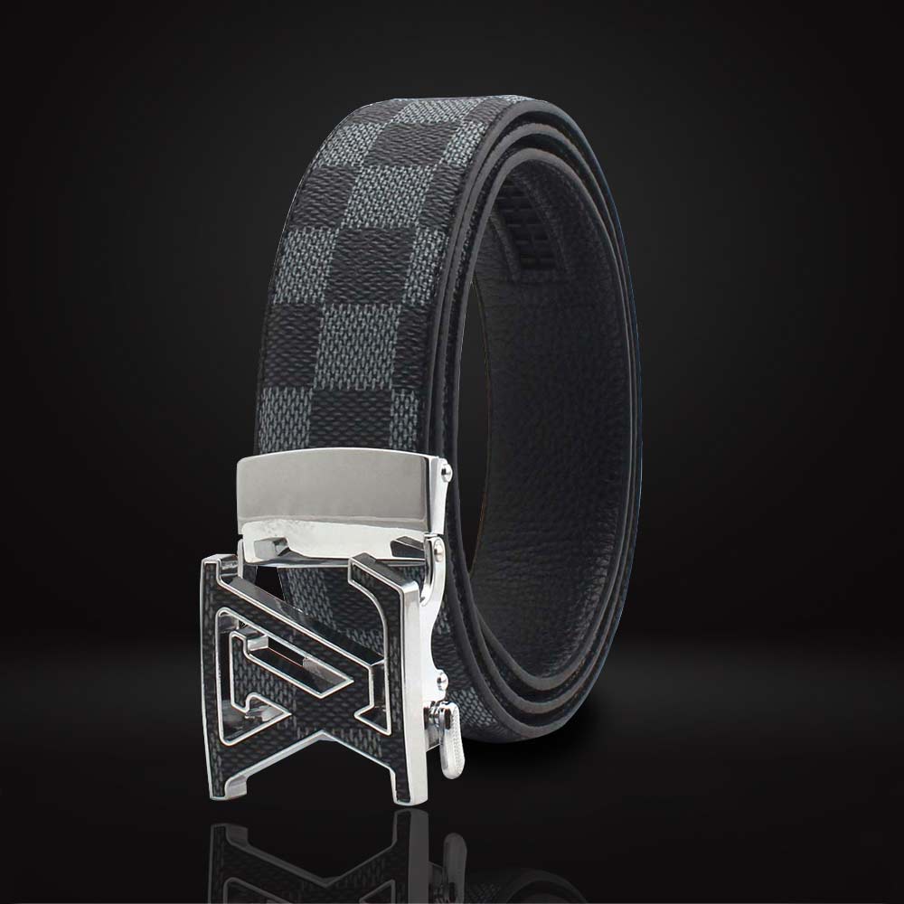 Genuine Leather High-End Versatile Letter Smooth Buckle Casual Belt Fashion L v Pants Male Young Man