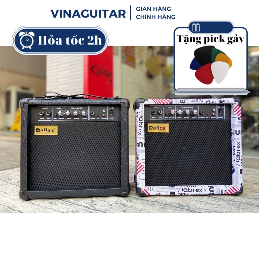Amply Guitar Dallas DL-15A  Loa Guitar Dallas Kết Nối EQ Guitar Với Đàn Âm Ly Đàn Guitar Dallas DL-1