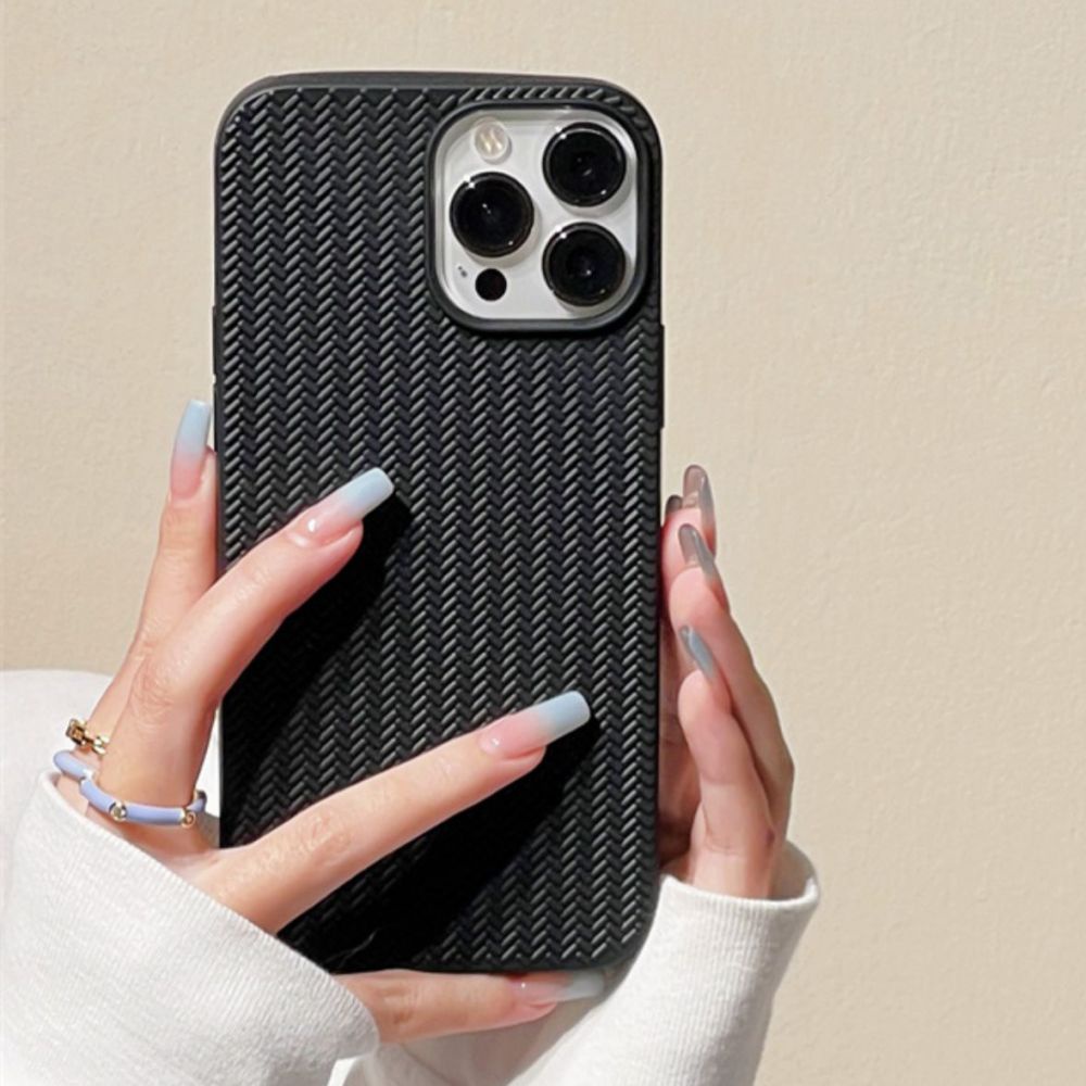 Ốp Điện Thoại TPU Mềm Họa Tiết Đan Len Màu Trơn Chống Trượt Cho IPhone 11 12 13 14 Pro Max 14 Plus X XR 7 8 Plus SE