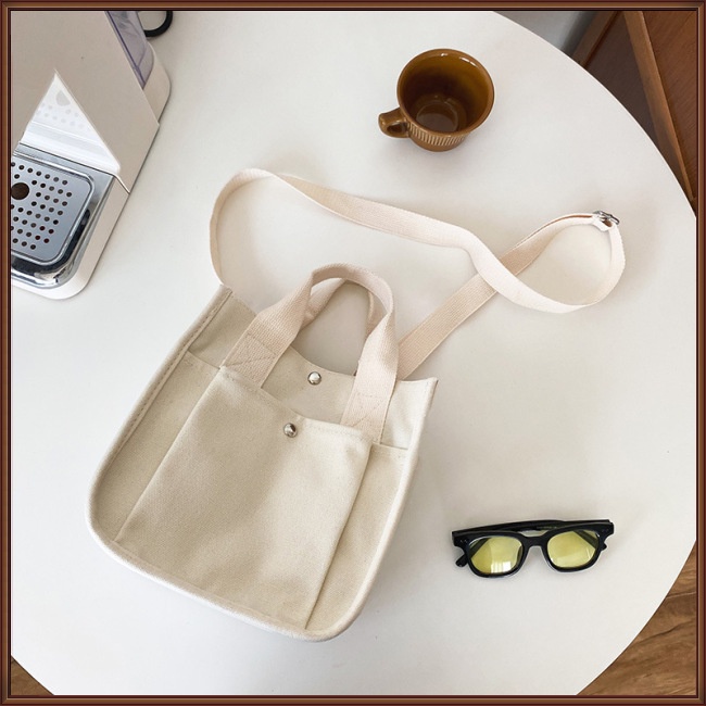 Túi Xách Canvas Cỡ Lớn Màu Sắc Đơn Giản Phong Cách Retro Cho Nữ