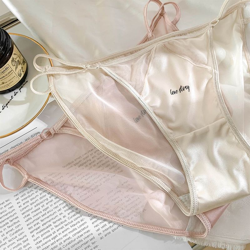 Quần Cotton Lưng Thấp Xẻ Tà Phối Ren Quyến Rũ Cho Nữ