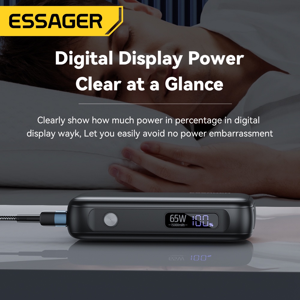 SAMSUNG Essager Sạc Dự Phòng 15000mAh 65w Hỗ Trợ Sạc Nhanh Hai Chiều PD3.0 PPS QC 4.0 15000mAh