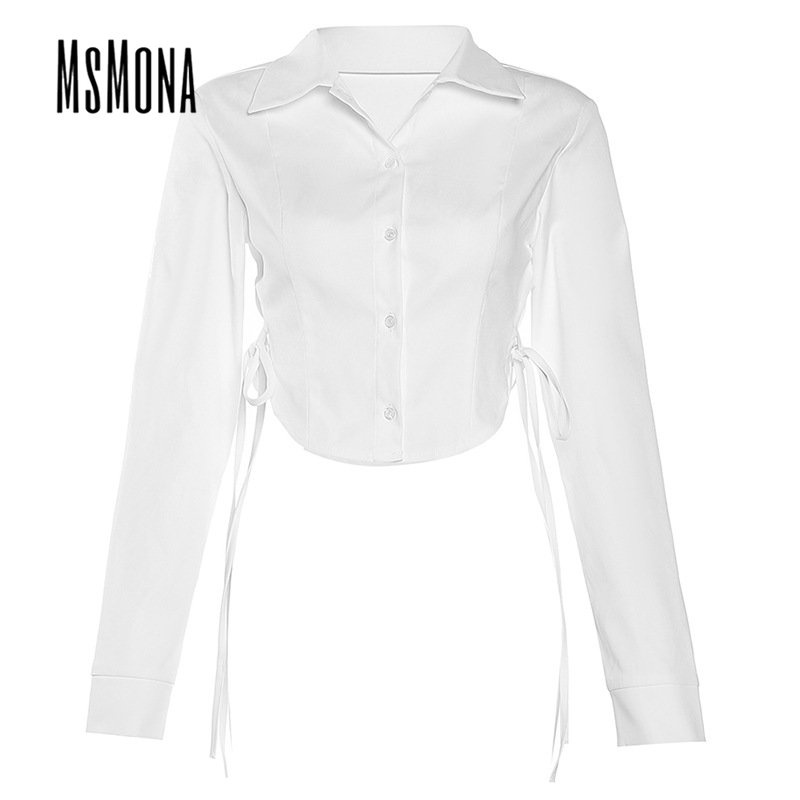 MsMona Áo Thun Tay Dài Cổ Bẻ Màu Trơn Dáng Ôm Thời Trang 2023 Dành Cho Bạn Nữ