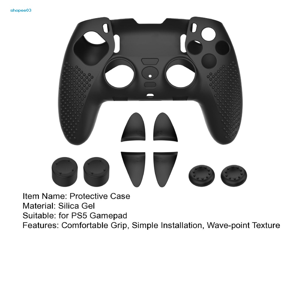 1 Set Vỏ Gel Silica Bảo Vệ Tay Cầm Chơi Game Chống Trầy Có Nút Bấm Cho PS5