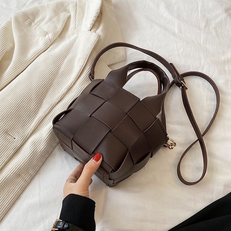 Túi Đeo Vai Dây Rút Bằng Vải Dệt Màu Trơn Dễ Phối Đồ Thời Trang Cho Nữ