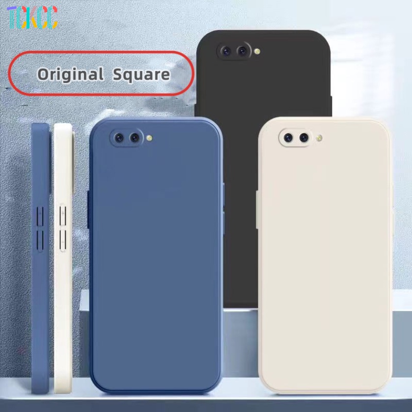 Ốp điện thoại TPU mềm vuông màu trơn cho OPPO A5 AX5 A5S AX5S A7 AX7 A12 A3S A12e A8 A31 A83 A1