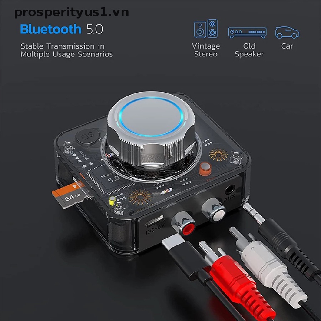 Bộ Thu Âm Thanh Bluetooth 5.0 Không Dây 3D Hỗ Trợ Thẻ TF RCA 3.5mm 3.5 AUX Cho Loa Xe Hơi