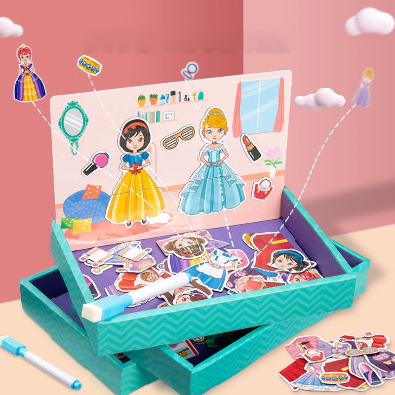 MOMCHOOSEBộ Đồ Chơi Xếp Hình Nam Châm Cho Bé