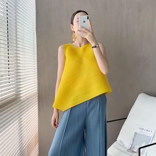 Áo Thun Sát Nách Dáng Rộng Xếp Ly Thiết Kế Độc Đáo Thời Trang Cho Nữ