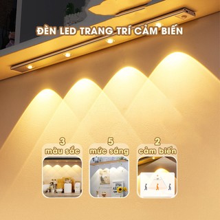 Đèn led trang trí cảm biến chuyển động nhiều màu hiệu ứng độc đáo cảm ứng mini siêu sáng phòng ngủ nhà bếp automatik