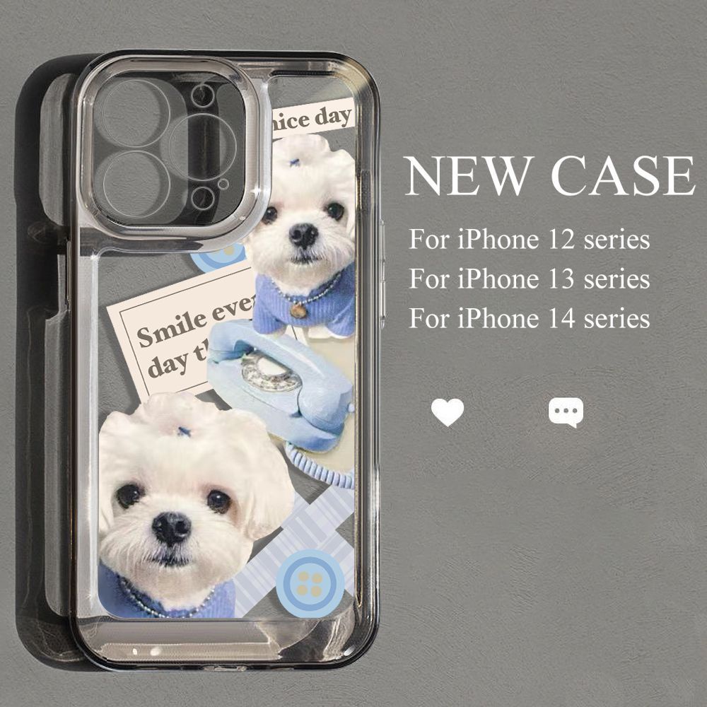 Ốp Điện Thoại TPU Mềm Chống Sốc Hình Chú Cún Cho iphone 11 Promax 14 pro max 11 12 / 13 / 6 / 7 / 8plus / X max