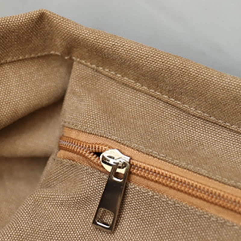 Túi Xách Canvas Màu Trơn Phong Cách Retro Cho Nữ