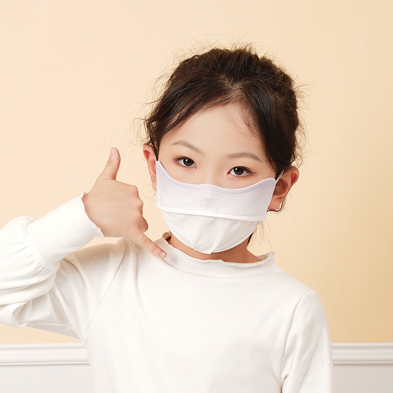 Khẩu Trang Chống Nắng Bằng Lụa Mát Thoáng Khí Thời Trang Mùa Hè Cho Bé