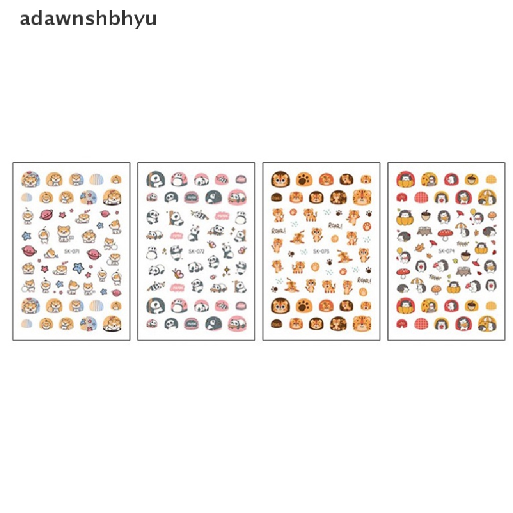 Miếng Dán Trang Trí Móng Tay Họa Tiết Động Vật Hoạt Hình 3D Đáng Yêu Cho Bé