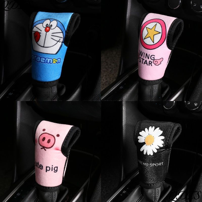 Vỏ Bọc Cần Gạt Số Xe Hơi E4JL 2023 Hình Doraemon Bằng Vải Flannel