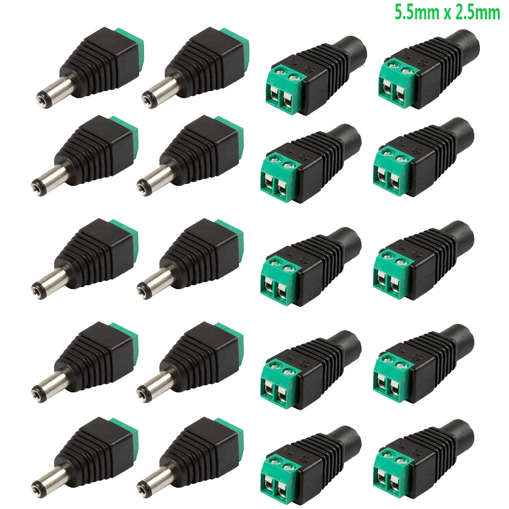 Set 50 Cặp Đầu Nối DC 2.5mm x 5.5mm 12V 10A Cho CCTV Camera