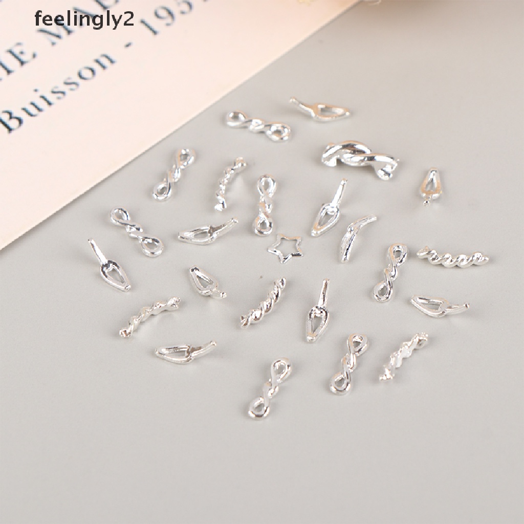 Set 10 / 20 Dây Xích Kim Loại Màu Vàng / Bạc Trang Trí Móng Nghệ Thuật DIY