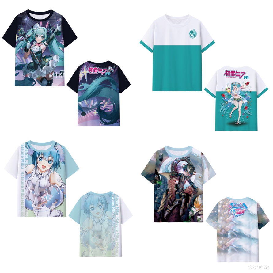 Áo Thun Tay Ngắn In Hình Hatsune Miku Vtuber 3D Thời Trang Cho Nữ