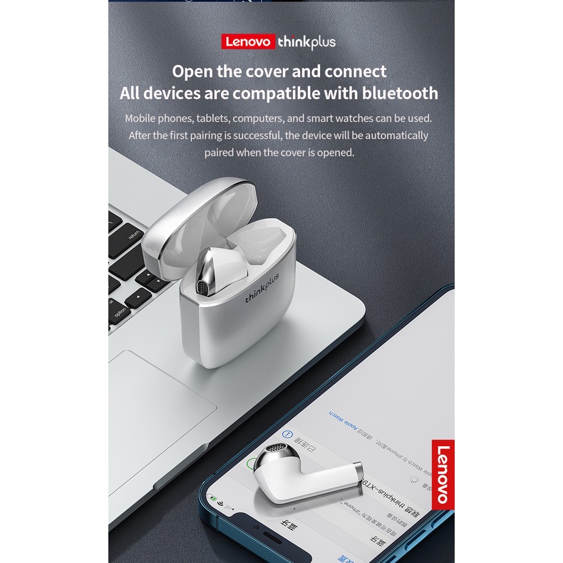 LENOVO Tai Nghe Không Dây Bluetooth 5.2 TWS XT99 TWS Chính Hãng Mới Với Mic HD Kép