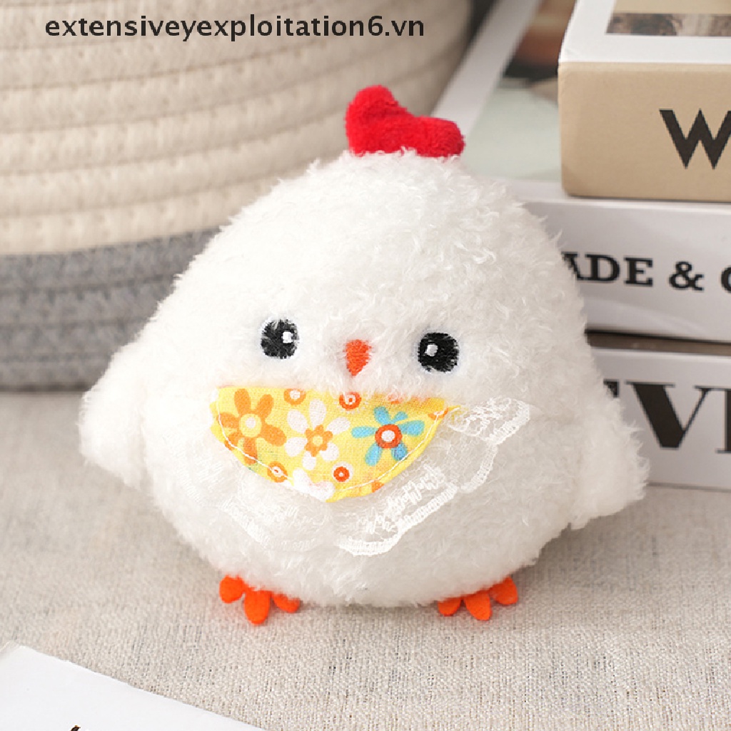 Móc Khóa Hình Gà Nhồi Bông Mini 10cm Dễ Thương