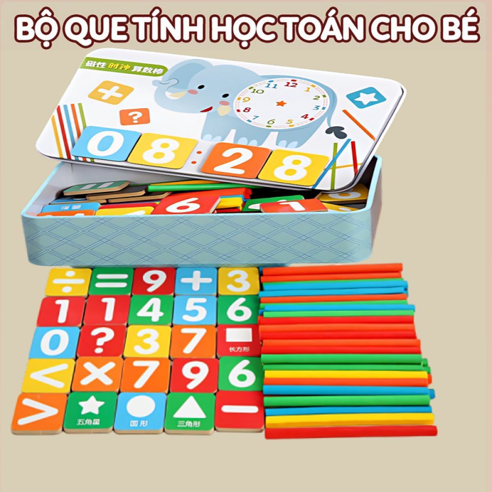 Bộ que tính cho bé , giúp bé tập tính học toán hiệu quả, giúp bé vừa học vừa chơi, phân biệt màu sắc, rèn trí thông minh