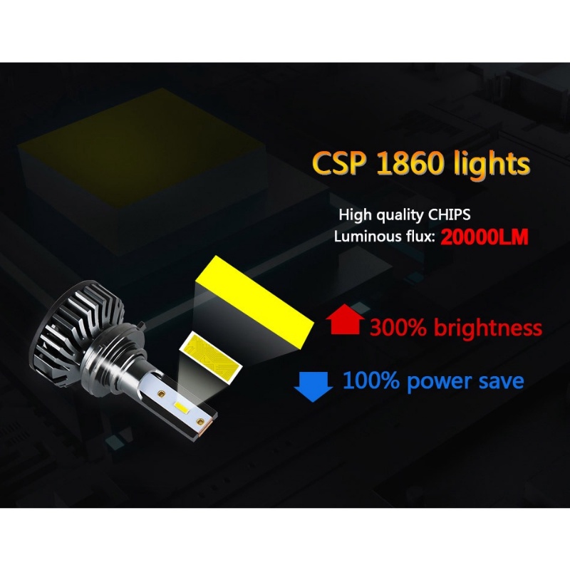 1 Cặp Đèn Pha LED Công Suất Cao 110W CSP 4300K 6000K 8000K H1 H7 H11 H4 Cho Xe Hơi