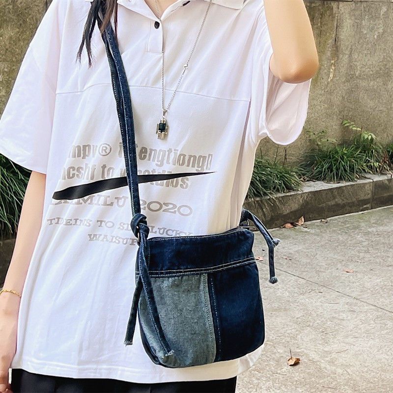 Túi Đeo Chéo Vải Jean Phong Cách Hàn Quốc Thời Trang Cho Nữ