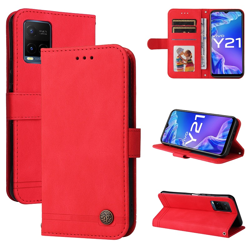 Bao Da Vivo Y12s Y20 Y21 Y33s Y15s Y16 Y22s Điện Thoại Nắp Lật Dạng Ví