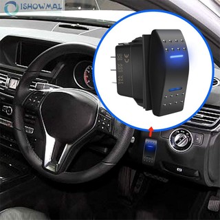Rocker Switch Bipolar Double End Blue LED Light Momentary Rocker Switch Toggle