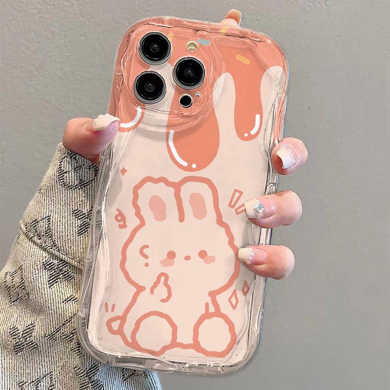 ✅Ốp Điện Thoại Mềm Trong Suốt Chống Sốc Hình Thỏ Kem Cho iPhone14 / 13promax 12 / 11 7 / 8p xsxr