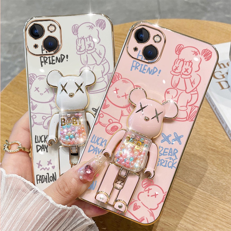 Ốp lưng iPhone 13 iPhone 13 pro iPhone 13 pro max TPU 3D Giá đỡ gấu bạo lực vỏ điện thoại di động Trường hợp siêu mỏng mạ mềm Trường hợp chống sốc 3D Ốp Điện iPhone 13 iPhone 13 pro iPhone 13 pro max