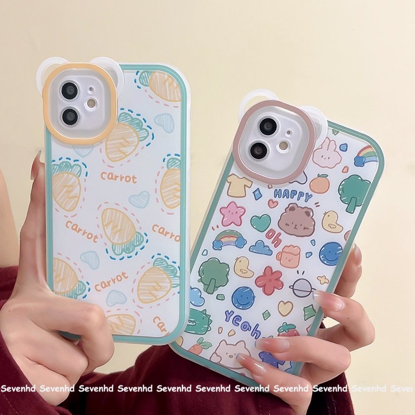Ốp Điện Thoại Tpu Dẻo In Hình Gấu Trái Cây Hoạt Hình Cho iPhone 13 12 11 Pro Max Xs Max Xr X 7 8 6 6s Plus