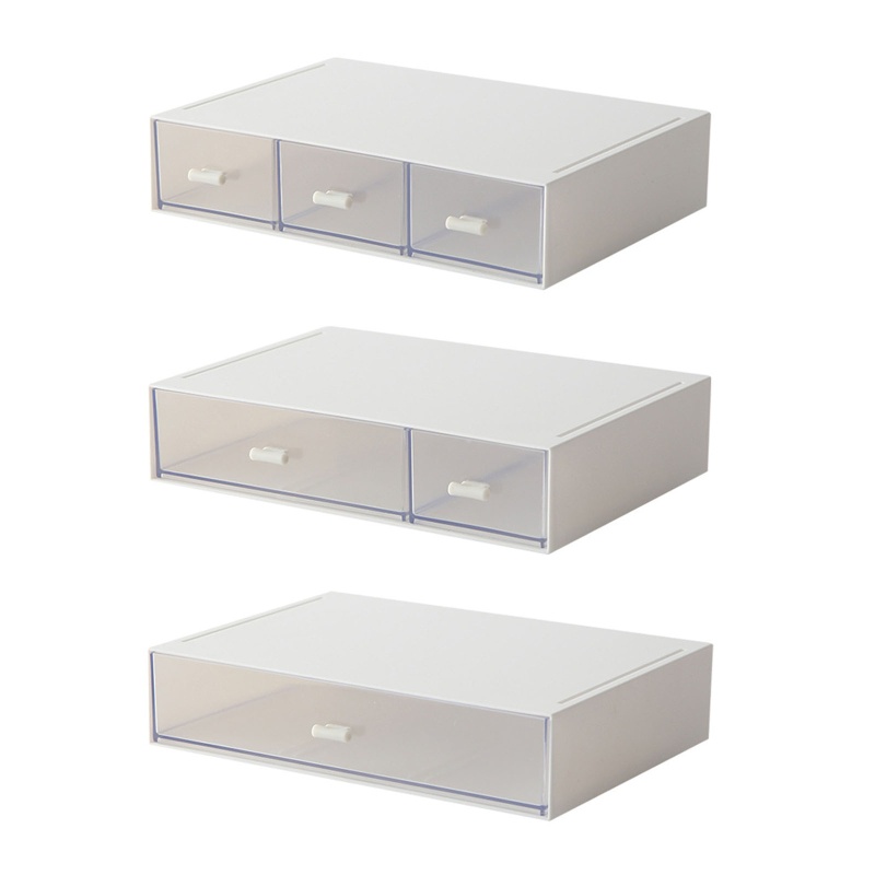 Set 2 Hộp Đựng Đồ Có Tay Cầm Trong Suốt Xếp Chồng Được Tiện Dụng Cho Gia Đình / Văn Phòng / Trường Học