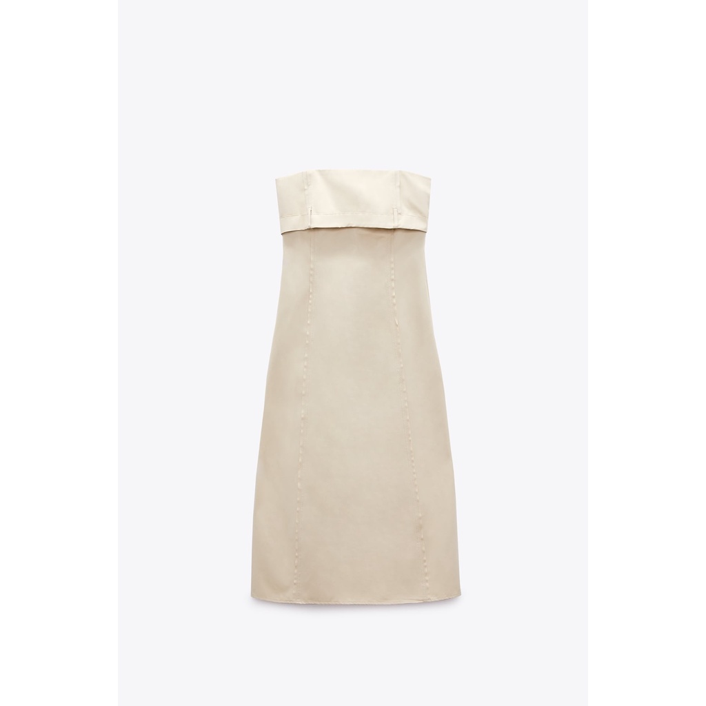 Zara Áo Khoác COTTON Dáng Dài Trễ Vai Thời Trang Mùa Xuân Quyến Rũ Cho Nữ 3152316