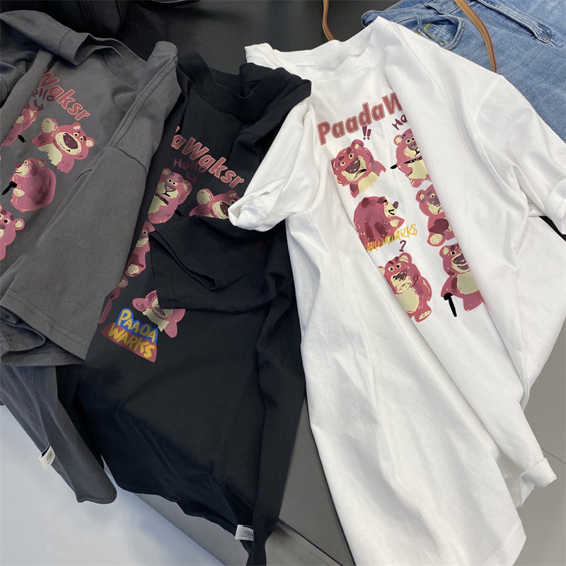 NRVP Áo Thun 100% Cotton Ngắn Tay Form Rộng Phong Cách Hàn Quốc Dành Cho Nữ