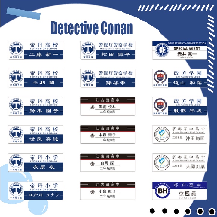 Huy Hiệu Cài Áo Hình Thám Tử Conan DIY Thời Trang