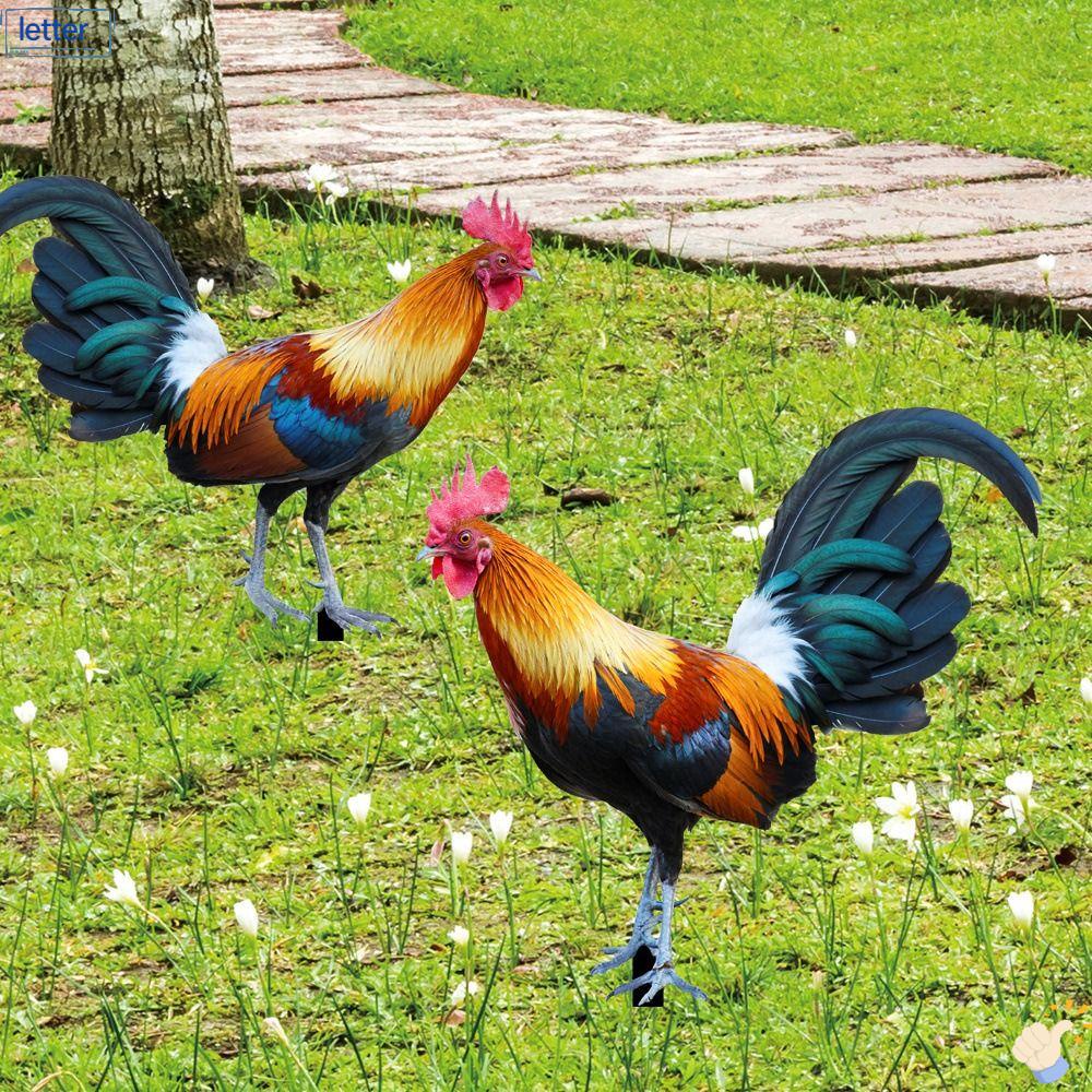 Mô Hình Con Gà Trống Sống Động Như Thật Trang Trí Sân Vườn
