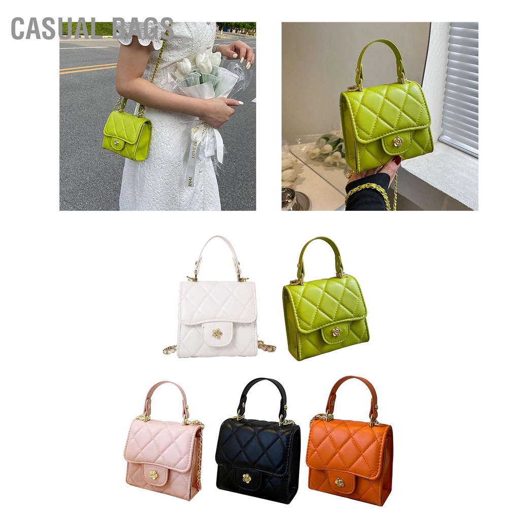 Có hàng sẵn Casual Bags Túi Xách Tay Đeo Vai Dây Xích Họa Tiết Kim Cương PU Ví Nữ Cho Tiệc Du Lịch