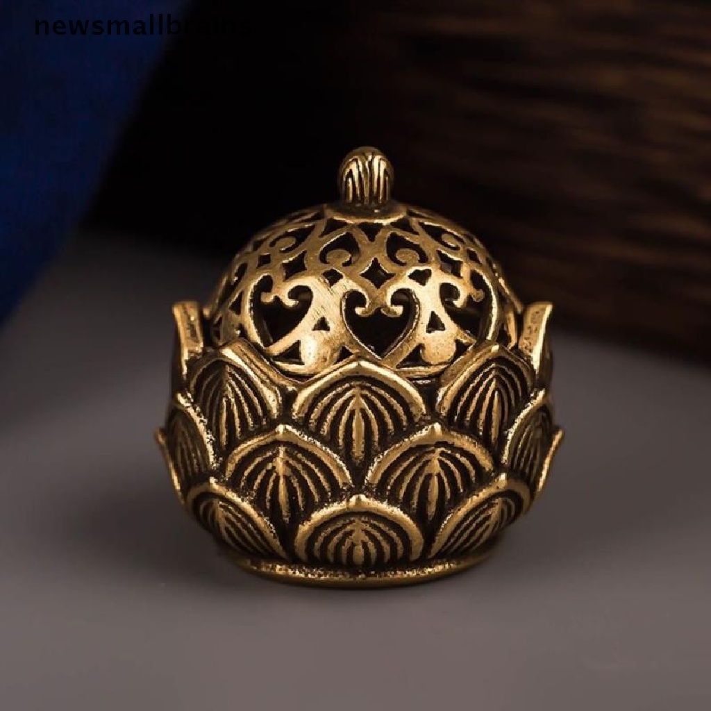 Đế Đốt Trầm Hương Bằng Đồng Thau Hình Hoa Sen Phong Cách Retro