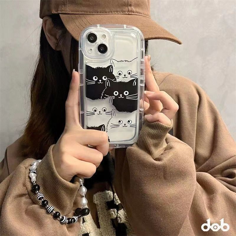 ✅Ốp Điện Thoại Mềm In Hình Mèo Có Túi Khí Bảo Vệ Toàn Diện Cho Iphone 14Pro 11 13 7 / 8plus 31HU