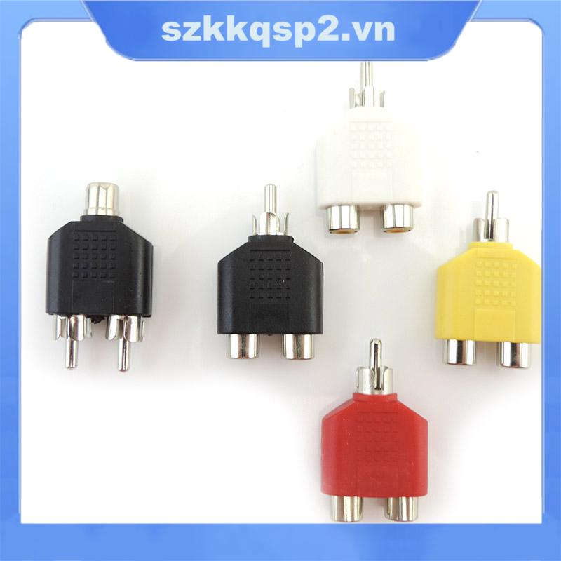 Đầu Chia RCA 1 Đầu Dương Sang 2 Đầu Âm 1 femae 2RCA Đầu Âm 3.5mm RCA