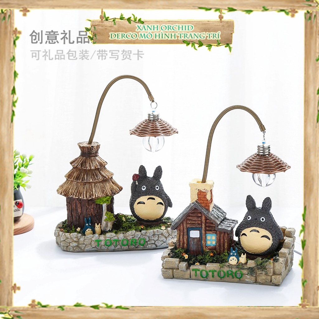 Mô Hình Tiểu Cảnh "Ngôi Nhà Mèo Totoro Mini" Đèn Ngủ Trang Trí Phòng Ngủ Nhựa Thủ Công Mỹ Nghệ, Quà Tặng Sinh Nhật