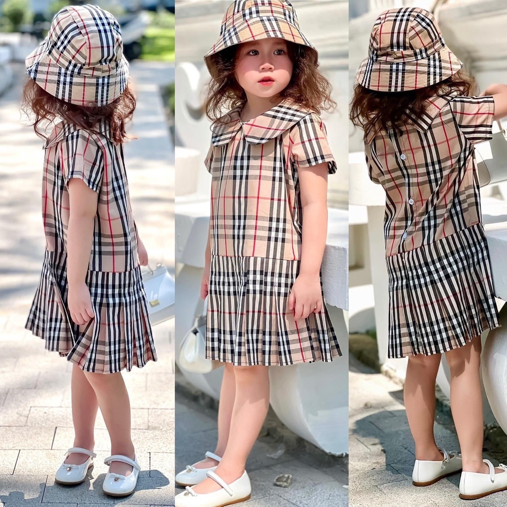Đầm Mùa Hè Tay Ngắn Phong Cách Âu Mỹ Mới Cho Bé Gái