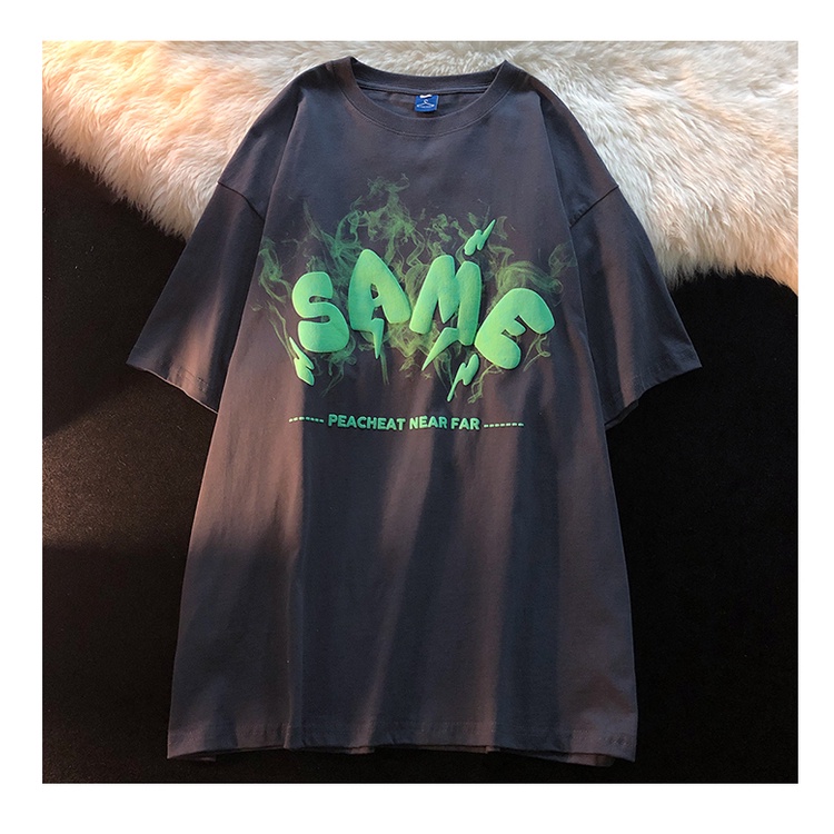 Áo Thun Tay Ngắn Nhuộm Màu Dáng Rộng Phong Cách Hip Hop Thời Trang Mùa Hè Cho Nữ