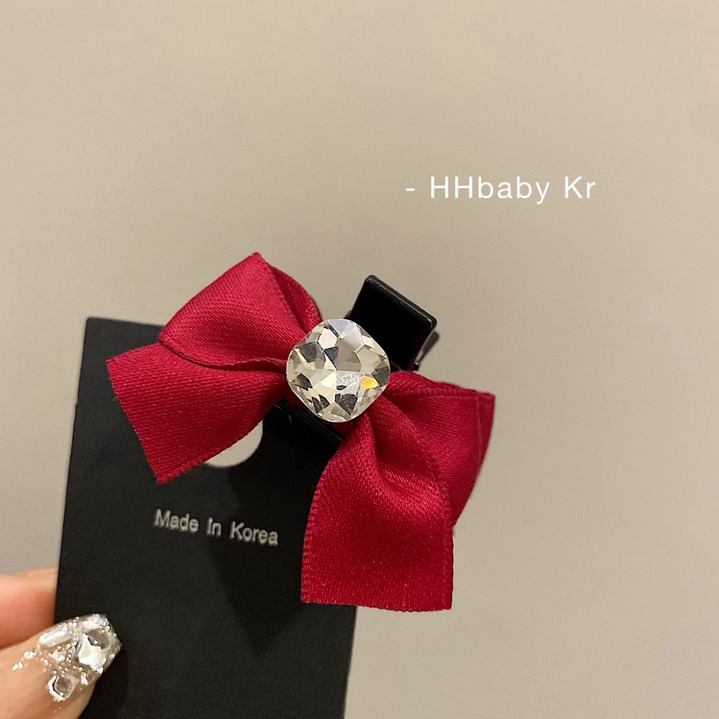 Kẹp Tóc Hình Nơ Đính Đá Phong Cách Retro Thời Trang 2023