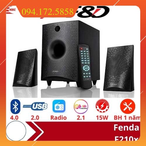 Giá siêu rẻ Loa máy vi tính Bluetooth 4.0 Fenda F210X, Bass cực ấm 15W có cổng USB, Radio