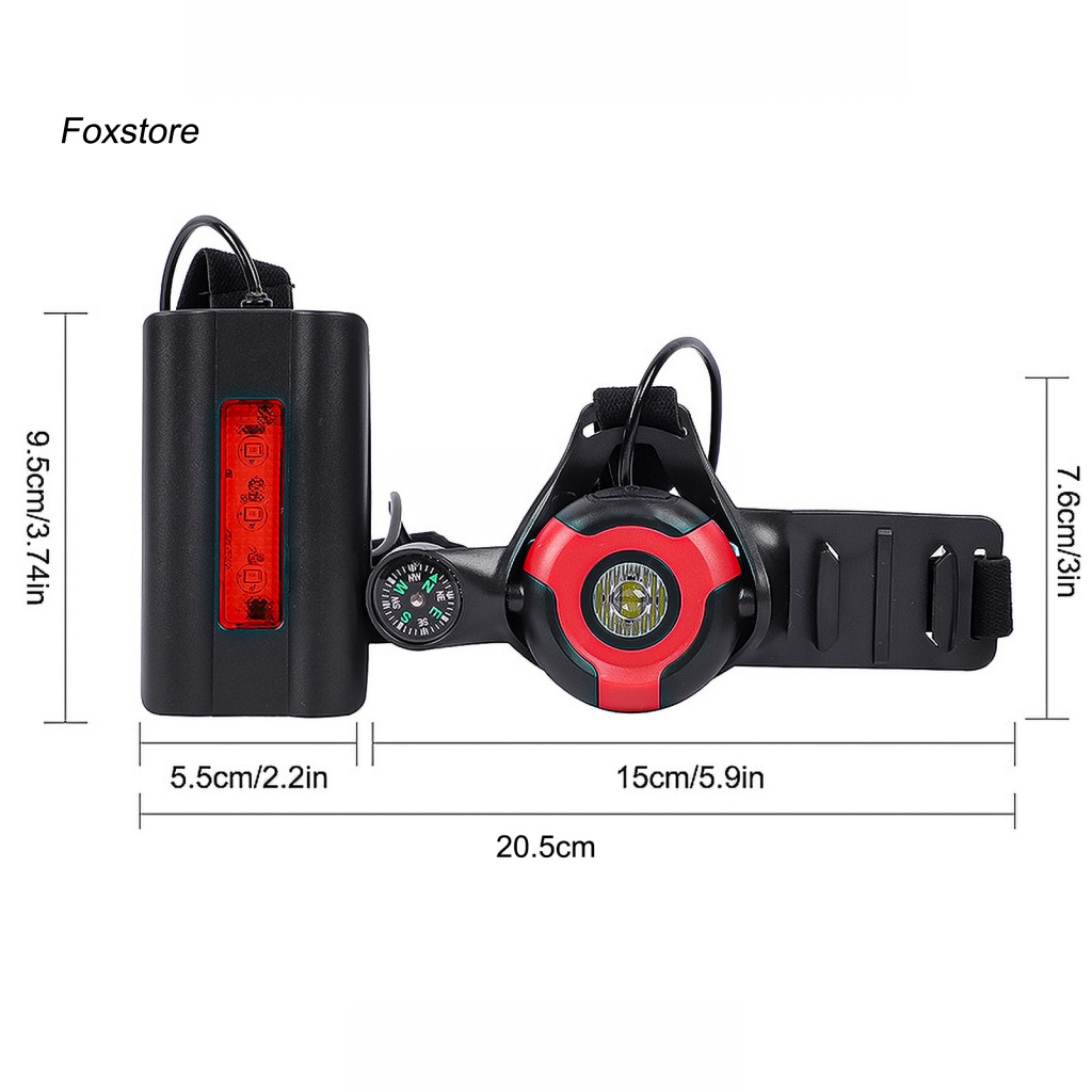Đèn Đeo Trước Ngực Bằng ABS Chống Thấm Nước Kèm La Bàn Tiện Dụng Cho Chạy Bộ Ban Đêm