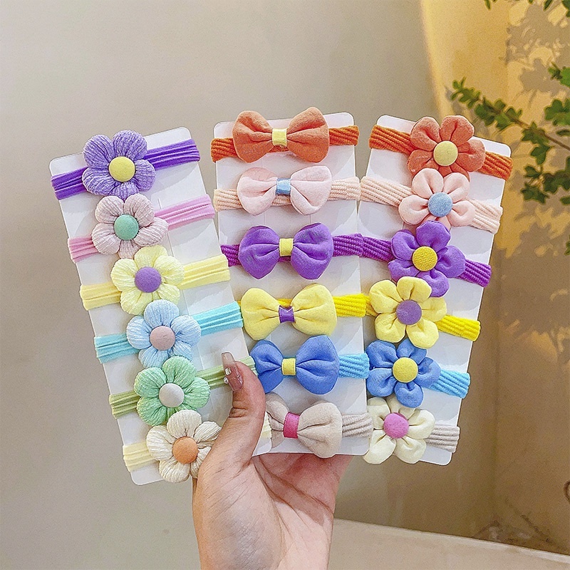 2-10 Dây Buộc Tóc Cao Su Co Giãn Nhiều Màu Sắc Cho Bé