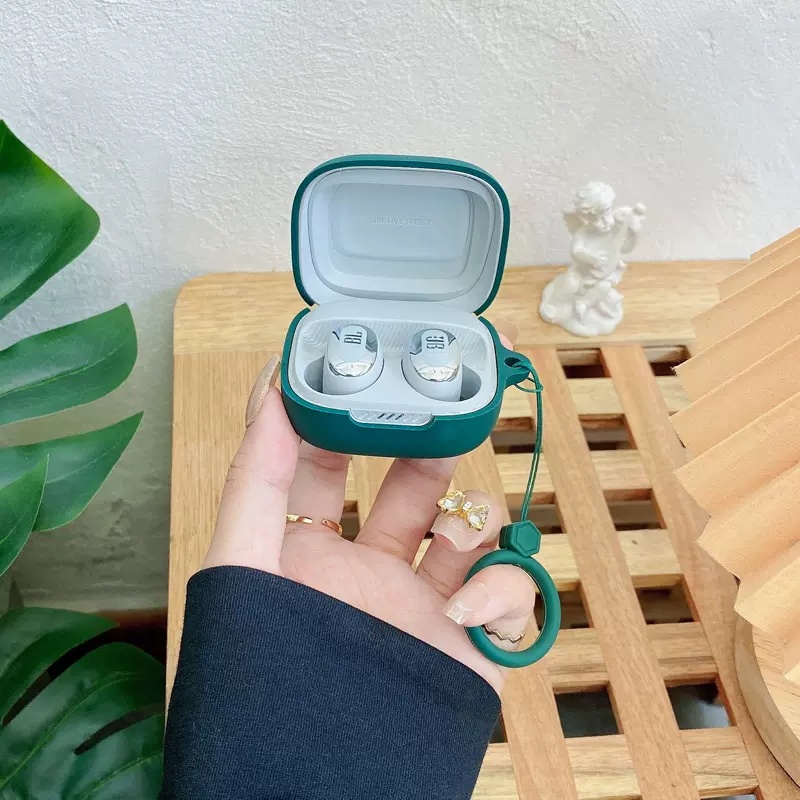 Vỏ Bảo Vệ Hộp Sạc Tai Nghe JBL Live Pro + / Pro 2 / Free 2 TWS Bằng Silicon Họa Tiết Hoạt Hình Kèm Móc Treo Tiện