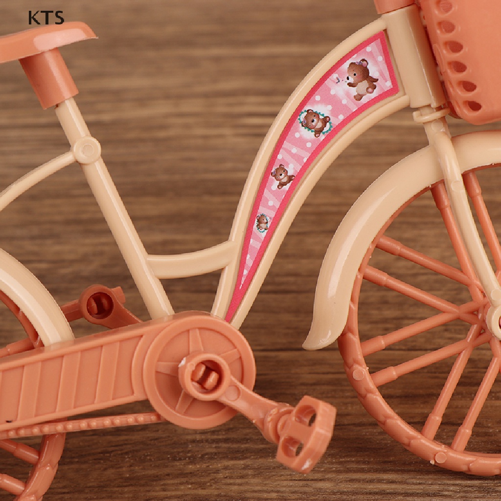 KTS 1Pcs 1:12 Dollhouse Miniature Bicycle Scene Model DIY Doll Decor Accessories KT